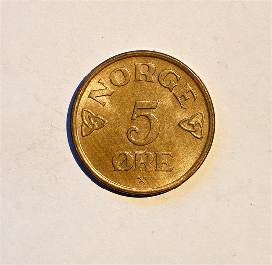 Norge 5 øre 1956 kv. 0