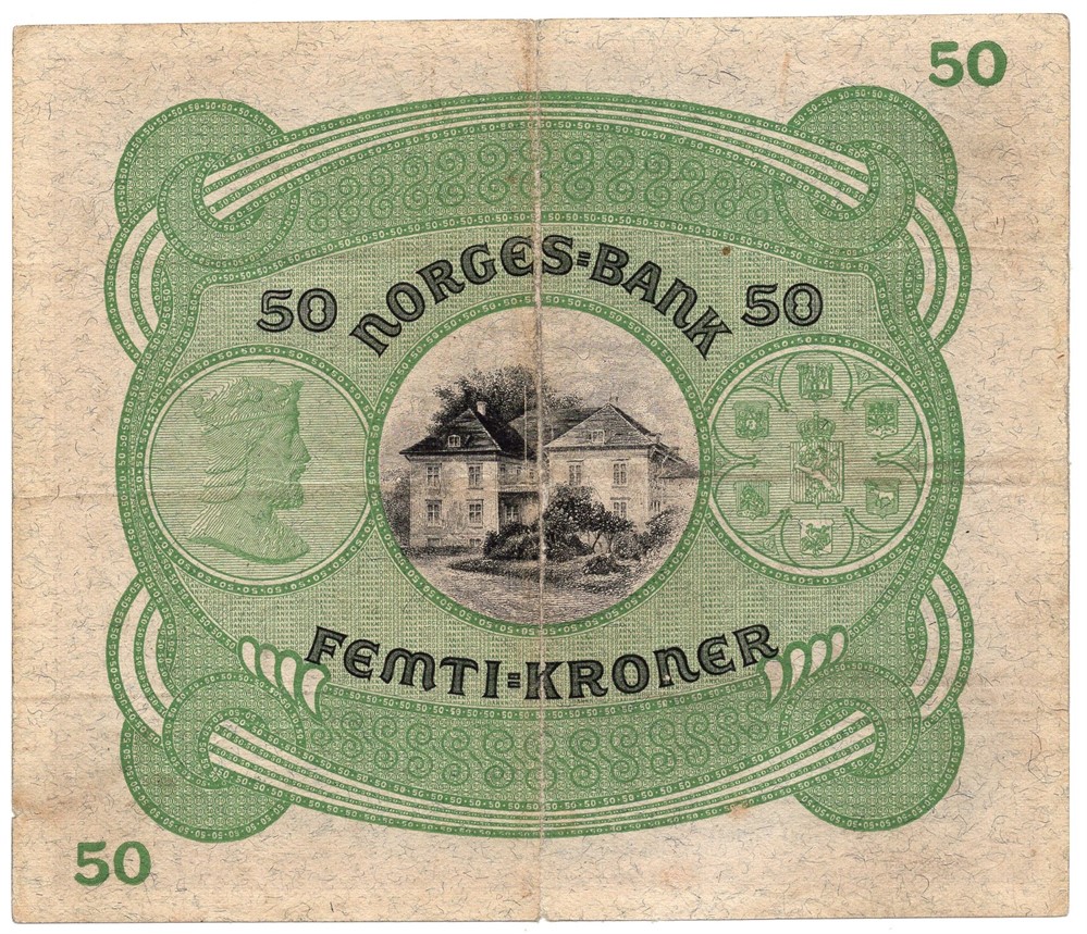 50 kroner 1931 B.1517148. S-seddel. Kv.1/1+