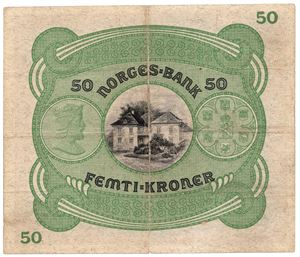 50 kroner 1931 B.1517148. S-seddel. Kv.1/1+