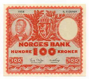 100 kroner 1958 G