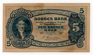 5 kroner 1921 G ex. OMG 29.11.21