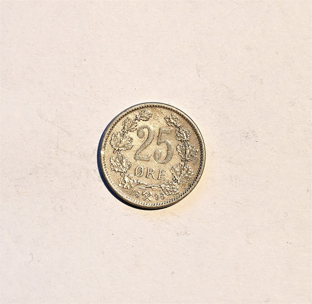Norge 25 øre 1898 kv. 1+