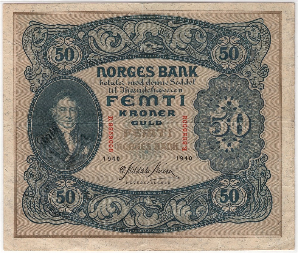 50 kroner 1940 B.8859008. Kv.1