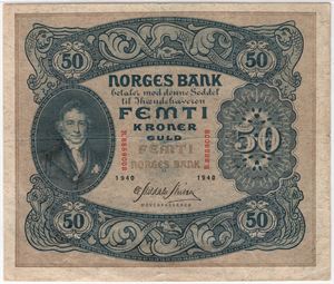 50 kroner 1940 B.8859008. Kv.1