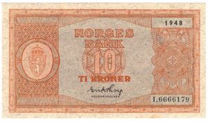 10 kroner 1948 I.6666179. Kv.1+