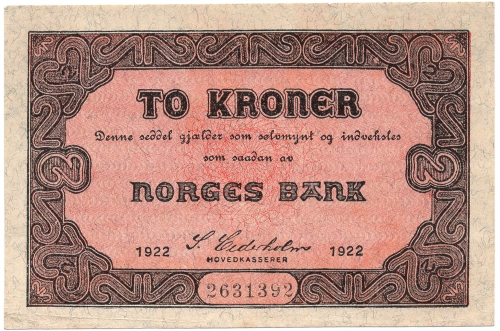 2 kroner 1922 No.2631392. Kv.0/01