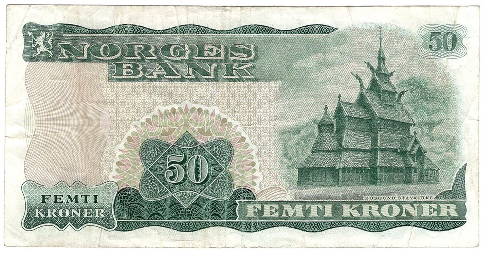 50 kroner 1971 Z.0252499. Erstatningsseddel. RRR-seddel. Kv.1/1-