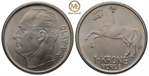 1 krone 1967 Olav V. Prakt eksemplar