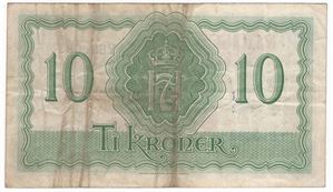 10 kroner 1944 Y. London Utg. Kv.1