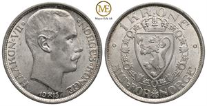 1 krone 1913 Haakon VII. Kv.0/01