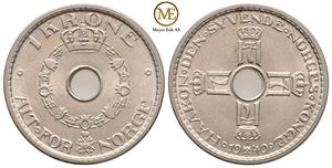 1 krone 1940 Haakon VII. Kv.0