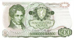 500 kroner 1978 A.0000112. Kv.0