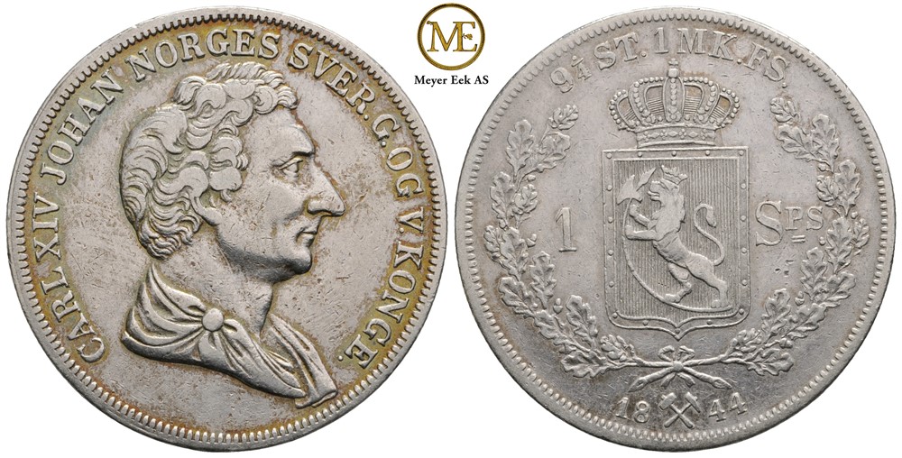 Speciedaler 1844 Carl XIV Johan. Kv.1+