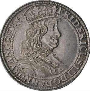 2 speciedaler 1654 Frederik III. RRR. Kv.01