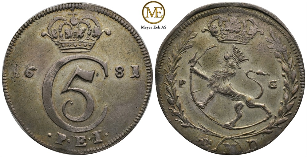 4 mark 1681 Christian V. Kv.01