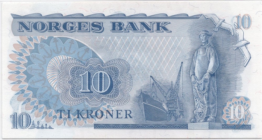 10 kroner 1978 HF erstatningsseddel. Kv.0