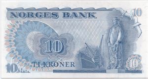 10 kroner 1978 HF erstatningsseddel. Kv.0