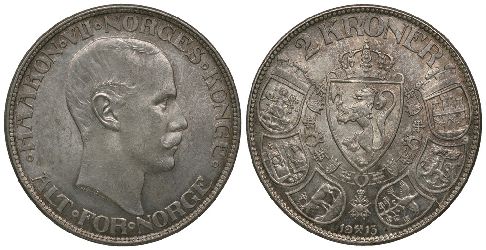 2 kroner 1915 Haakon VII. Kv.0