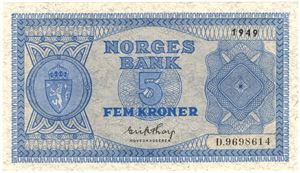 5 kroner 1949 D.9698614. Kv.0