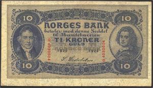 10 kr 1929O kv. nær 1