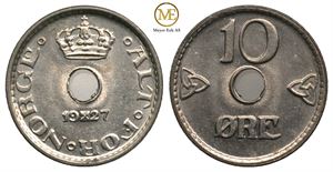 10 øre 1927 Haakon VII. Kv.0