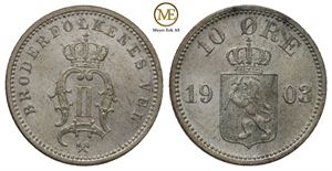 10 øre 1903 Oscar II. Kv.0