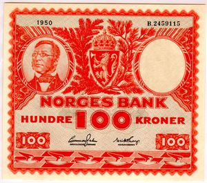 100 kroner 1950 B Kv.0/01