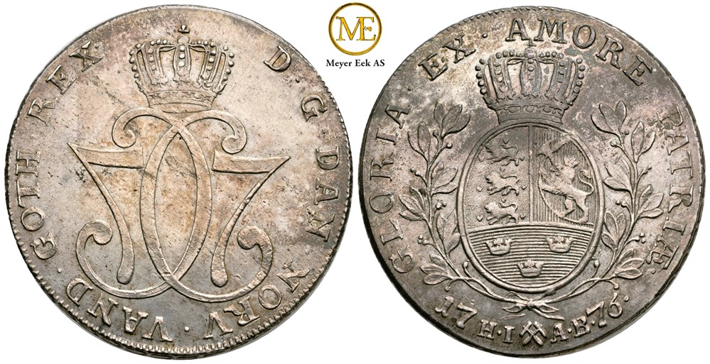 Speciedaler 1776 Christian VII. Kv.01