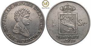 Speciedaler 1829 Carl XIV Johan. Kv.1+