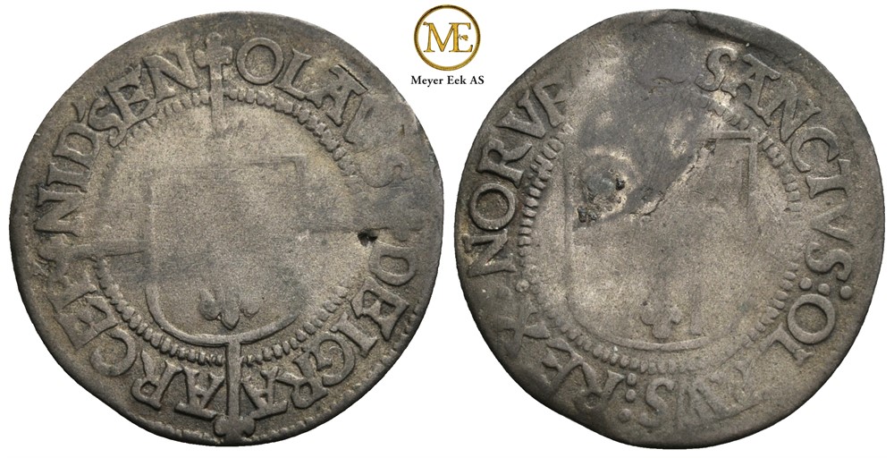Skilling Olav Engelbrektsson 1523-1537. Nidaros. NMD.2. Kv.1/1-