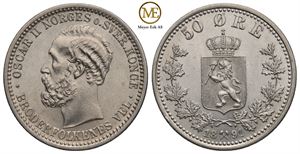 50 øre 1891 Oscar II. Kv.0