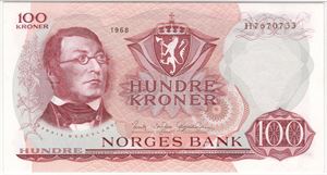 100 kroner 1968 H.7670733. 67 EPQ. Kv.0