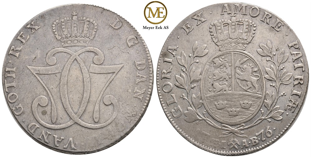 Speciedaler 1776 Christian VII. Kv.1/1+
