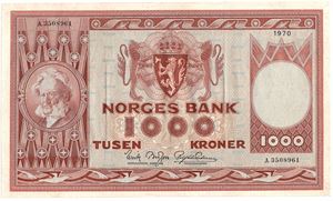 1000 kroner 1970.A3508961. Kv.01