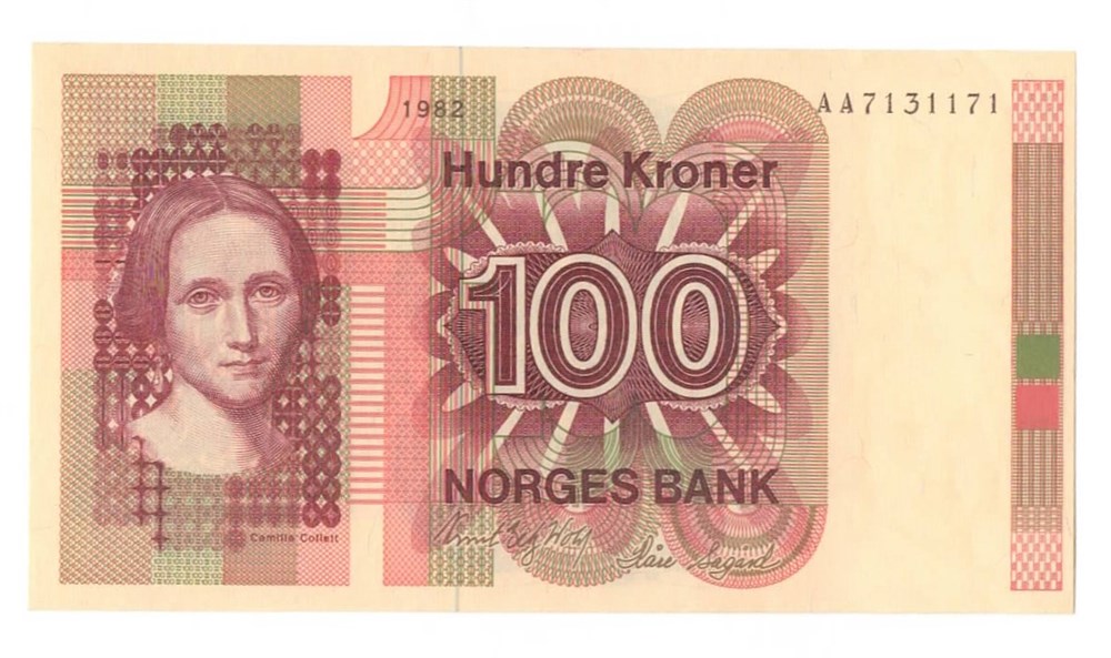 Norge 100 kroner 1982 AA i kv. 0