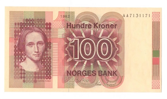 Norge 100 kroner 1982 AA i kv. 0