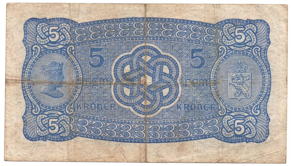 5 kroner 1915 E.5242887. Kv.1-