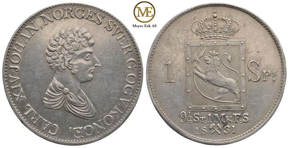 Speciedaler 1831 Carl XIV Johan. Kv.01