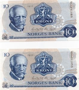 10 kroner 1977 QG og QH erstatning