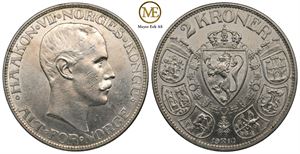 2 kroner 1910 Haakon VII. Kv.0