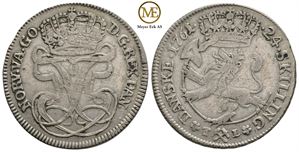 24 skilling 1761 Frederik. Kv.1/1+