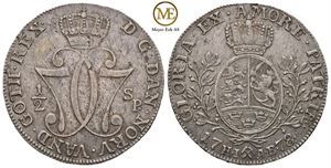 1/2 speciedaler 1778 Christian VII. Kv.1+