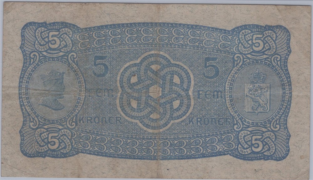 5 kroner 1918 F.8713738. Kv.1