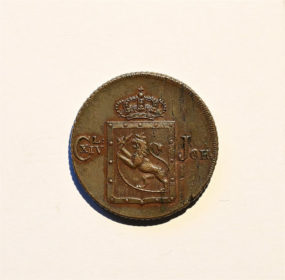 Norge 1 skilling 1827 kv. 01