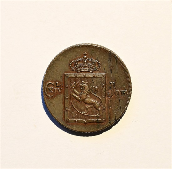 Norge 1 skilling 1827 kv. 01