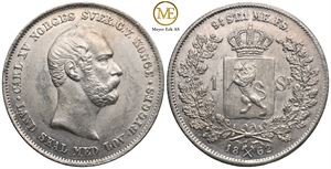 Speciedaler 1862 Carl XV. Nydelig mynt. Kv.0
