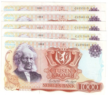 Lot. 1000 kroner 1983 C. VK