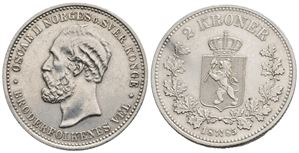 2 kroner 1885 Oscar II. Kv. God 01