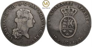 Speciedaler 1793 Christian VII. Kv.1/1+