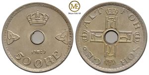 50 øre 1929 Haakon VII. Kv.0